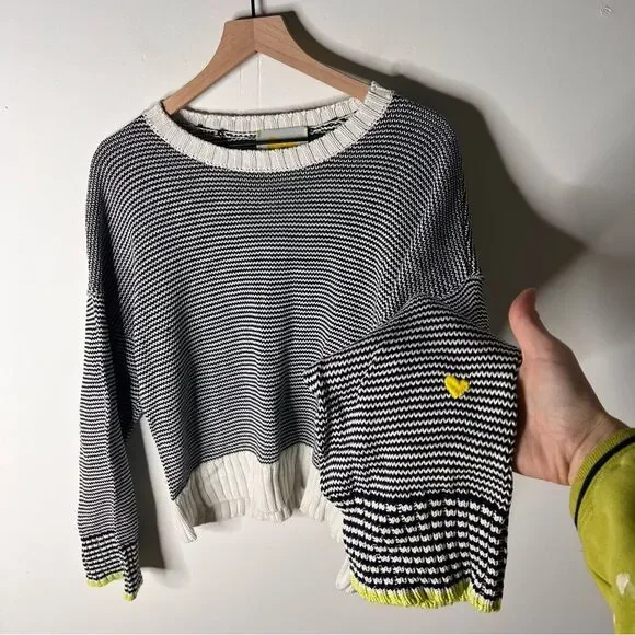 Kerri Rosenthal Blue and White Striped Sweater Silk/Linen Blend size Medium - Picture 5 of 11